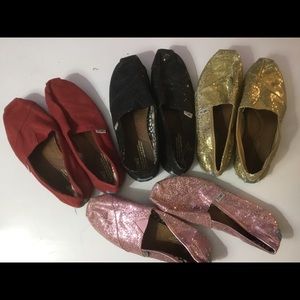 Lot of 4 pr Toms canvas flats plus bonus